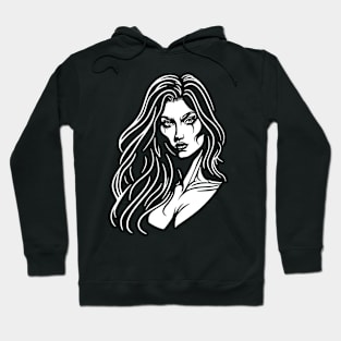 Minimalistic Woman Illustration Hoodie